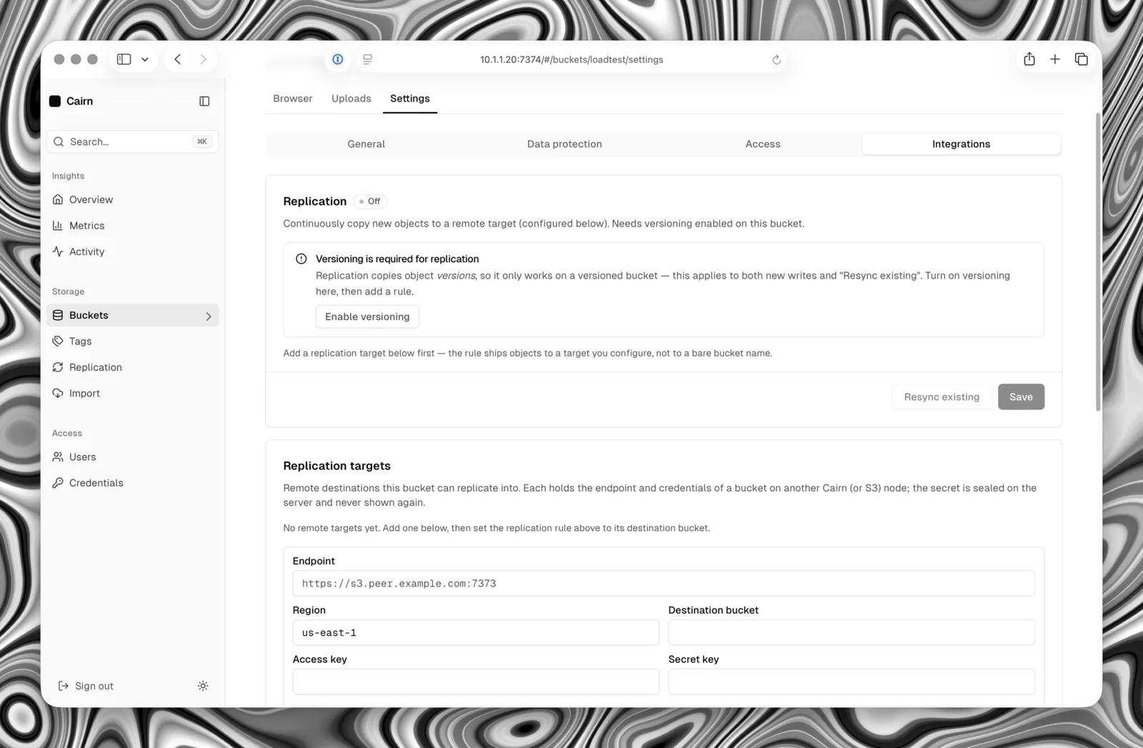 Replication rules and remote targets for asynchronous cross-host copies.